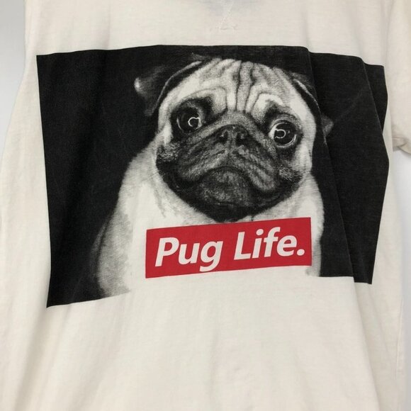 Criminal Damage Pug life white graphic t-shirt  unisex small - Picture 12 of 16